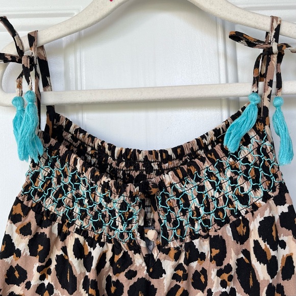 •JUSTICE• Girls Flowy Leopard Print Summer Top - Size 18-20 - Picture 3 of 6